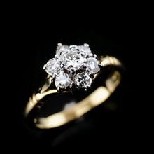 Load image into Gallery viewer, A Brilliant 18K Gold & Diamond Cluster/Flower Ring