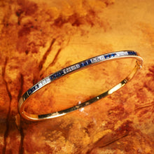 Load image into Gallery viewer, A Stylish 18K Gold Sapphire and Diamond Bangle/Bracelet