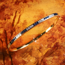 Load image into Gallery viewer, A Stylish 18K Gold Sapphire and Diamond Bangle/Bracelet
