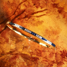Load image into Gallery viewer, A Stylish 18K Gold Sapphire and Diamond Bangle/Bracelet