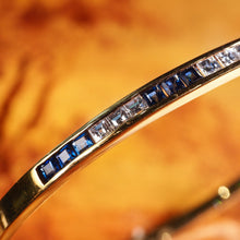 Load image into Gallery viewer, A Stylish 18K Gold Sapphire and Diamond Bangle/Bracelet