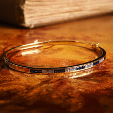 Load image into Gallery viewer, A Stylish 18K Gold Sapphire and Diamond Bangle/Bracelet