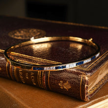 Load image into Gallery viewer, A Stylish 18K Gold Sapphire and Diamond Bangle/Bracelet
