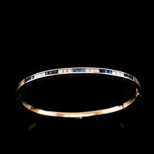 Load image into Gallery viewer, A Stylish 18K Gold Sapphire and Diamond Bangle/Bracelet