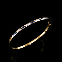 Load image into Gallery viewer, A Stylish 18K Gold Sapphire and Diamond Bangle/Bracelet