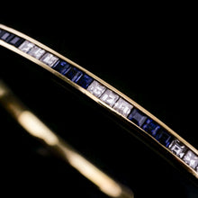 Load image into Gallery viewer, A Stylish 18K Gold Sapphire and Diamond Bangle/Bracelet