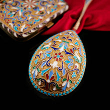 Load image into Gallery viewer, Antique Imperial Russian Large Silver Cloisonne Enamel Serving Spoon - c.1880