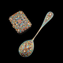 Load image into Gallery viewer, Antique Imperial Russian Large Silver Cloisonne Enamel Serving Spoon - c.1880