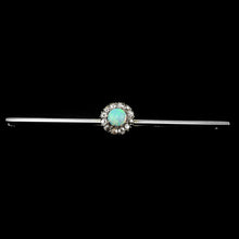 Load image into Gallery viewer, Antique 18K White Gold Opal & Diamond Cluster Pin Brooch - c.1910
