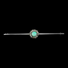 Load image into Gallery viewer, Antique 18K White Gold Opal & Diamond Cluster Pin Brooch - c.1910
