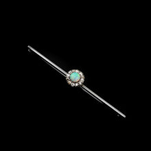 Load image into Gallery viewer, Antique 18K White Gold Opal & Diamond Cluster Pin Brooch - c.1910