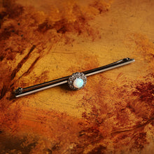 Load image into Gallery viewer, Antique 18K White Gold Opal & Diamond Cluster Pin Brooch - c.1910