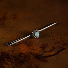 Load image into Gallery viewer, Antique 18K White Gold Opal & Diamond Cluster Pin Brooch - c.1910