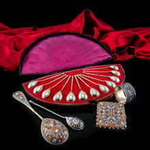 Load image into Gallery viewer, Antique Imperial Russian Solid Silver Spoons, Parcel Gilt - Moscow c.1890