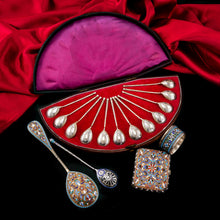 Load image into Gallery viewer, Antique Imperial Russian Solid Silver Spoons, Parcel Gilt - Moscow c.1890