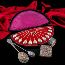 Load image into Gallery viewer, Antique Imperial Russian Solid Silver Spoons, Parcel Gilt - Moscow c.1890