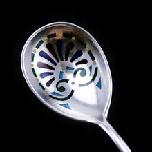 Load image into Gallery viewer, Antique Imperial Russian Solid Silver Plique a Jour Champleve Enamel Spoon - c.1890