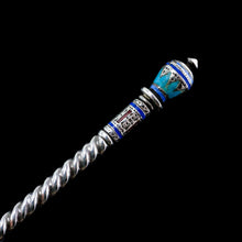 Load image into Gallery viewer, Antique Imperial Russian Solid Silver Plique a Jour Champleve Enamel Spoon - c.1890