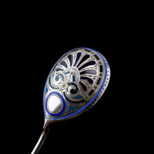 Load image into Gallery viewer, Antique Imperial Russian Solid Silver Plique a Jour Champleve Enamel Spoon - c.1890
