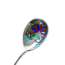 Load image into Gallery viewer, Antique Imperial Russian Solid Silver Plique a Jour Champleve Enamel Spoon - c.1890
