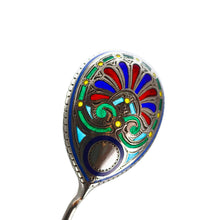 Load image into Gallery viewer, Antique Imperial Russian Solid Silver Plique a Jour Champleve Enamel Spoon - c.1890
