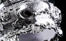 Load image into Gallery viewer, A Magnificent Antique Victorian Solid Silver Bowl Profusely Chased - John Edward Terrey 1844