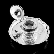 Load image into Gallery viewer, Antique Victorian Solid Silver Inkstand/Inkwell Aesthetic Movement Design - Martin Hall & Co. 1877