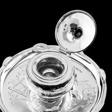 Load image into Gallery viewer, Antique Victorian Solid Silver Inkstand/Inkwell Aesthetic Movement Design - Martin Hall & Co. 1877