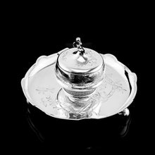 Load image into Gallery viewer, Antique Victorian Solid Silver Inkstand/Inkwell Aesthetic Movement Design - Martin Hall & Co. 1877