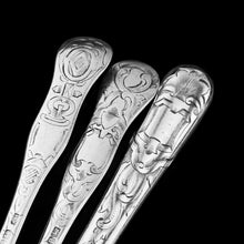 Load image into Gallery viewer, Antique Victorian Solid Silver Traveling/Christening Cutlery Set - Aaron Hadfield 1849