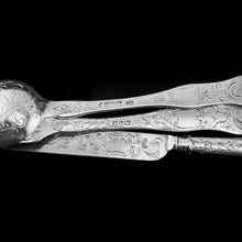 Load image into Gallery viewer, Antique Victorian Solid Silver Traveling/Christening Cutlery Set - Aaron Hadfield 1849