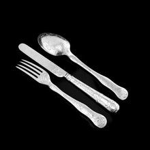 Load image into Gallery viewer, Antique Victorian Solid Silver Traveling/Christening Cutlery Set - Aaron Hadfield 1849