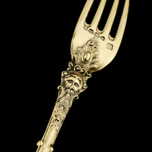 Load image into Gallery viewer, Antique Victorian Solid Silver Gilt Traveling/Christening Cutlery Set - Martin Hall & Co. 1872