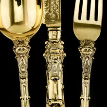 Load image into Gallery viewer, Antique Victorian Solid Silver Gilt Traveling/Christening Cutlery Set - Martin Hall & Co. 1872