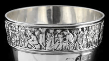 Load image into Gallery viewer, Antique Solid Silver Goblet/Cup with Roman Frieze - Elkington & Co 1902