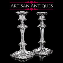 Load image into Gallery viewer, A Marvellous Pair of Sterling Silver Georgian Candlesticks - Henry Wilkinson & Co 1837 - Artisan Antiques
