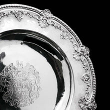 Load image into Gallery viewer, RESERVED - A Magnificent Georgian Large Solid Silver Dish (Britannia Silver) - Arms of 1st Duke of St Albans (Charles Beauclerk) - 1714 - Artisan Antiques