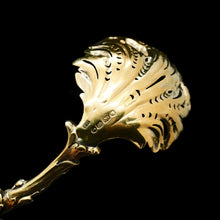 Load image into Gallery viewer, Victorian Silver Gilt Sugar Sifter Spoon 'Diana the Huntress' Figure - Francis Higgins 1854 - Artisan Antiques