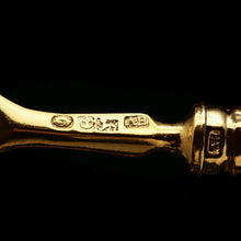 Load image into Gallery viewer, Antique Victorian Solid Silver Gilt Fruit/Dessert Knives & Forks Set of Six in Queens Pattern - Aaron Hadfield 1839 - Artisan Antiques