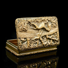 Load image into Gallery viewer, A Georgian Solid Silver Gilt Snuff Box with Spectacular Fox Hunting Scene - Edward Smith 1832 - Artisan Antiques