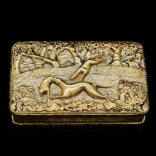 Load image into Gallery viewer, A Georgian Solid Silver Gilt Snuff Box with Spectacular Fox Hunting Scene - Edward Smith 1832 - Artisan Antiques