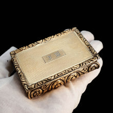 Load image into Gallery viewer, Antique English Georgian Silver Gilt Table Snuff Box - Thomas Shaw 1828 - Artisan Antiques