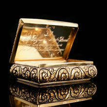 Load image into Gallery viewer, Antique English Georgian Silver Gilt Table Snuff Box - Thomas Shaw 1828 - Artisan Antiques