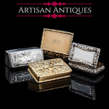 Load image into Gallery viewer, Antique English Solid Silver Snuff Box - Joseph Willmore 1844 - Artisan Antiques