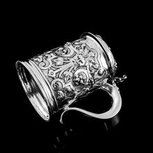 Load image into Gallery viewer, Antique Solid Sterling Silver Large Tankard with Royal Marines Officer Interest - Goldsmiths & Silversmiths Co 1900