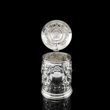 Load image into Gallery viewer, Antique Solid Sterling Silver Large Tankard with Royal Marines Officer Interest - Goldsmiths & Silversmiths Co 1900