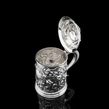 Load image into Gallery viewer, Antique Solid Sterling Silver Large Tankard with Royal Marines Officer Interest - Goldsmiths & Silversmiths Co 1900