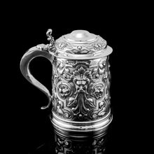 Load image into Gallery viewer, Antique Solid Sterling Silver Large Tankard with Royal Marines Officer Interest - Goldsmiths & Silversmiths Co 1900