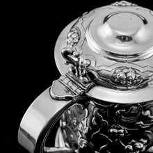 Load image into Gallery viewer, Antique Solid Sterling Silver Large Tankard with Royal Marines Officer Interest - Goldsmiths & Silversmiths Co 1900