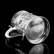 Load image into Gallery viewer, Antique Solid Sterling Silver Large Tankard with Royal Marines Officer Interest - Goldsmiths & Silversmiths Co 1900